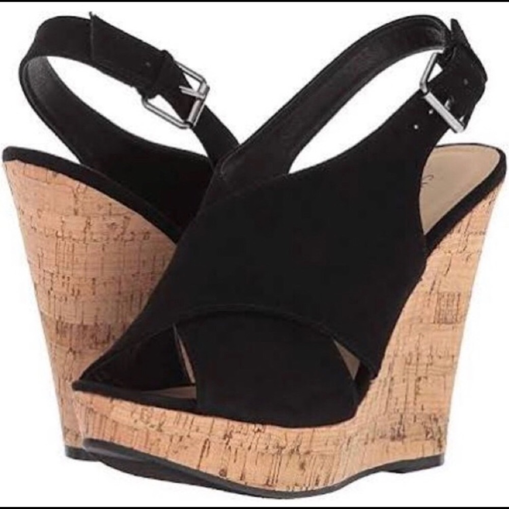 Chines Laundry Black Wedges